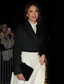 Miranda Kerr, Jessica Alba, Solange Knowles, Mary Charters ,Jourdan Dunn, arrive at the H&M Catwalk Show paris fashion week