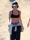 Vanessa Hudgens and a friend go for a hike at Runyon Canyon in Los Angeles