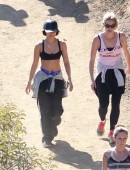 Vanessa Hudgens and a friend go for a hike at Runyon Canyon in Los Angeles