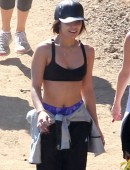 Vanessa Hudgens and a friend go for a hike at Runyon Canyon in Los Angeles