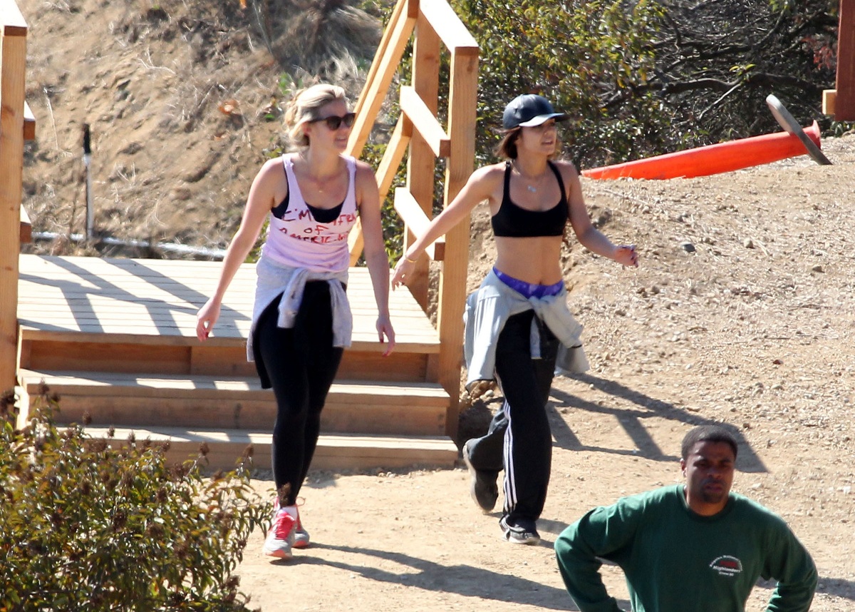 Vanessa Hudgens and a friend go for a hike at Runyon Canyon in Los Angeles