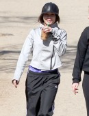 Vanessa Hudgens and a friend go for a hike at Runyon Canyon in Los Angeles