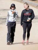 Vanessa Hudgens and a friend go for a hike at Runyon Canyon in Los Angeles