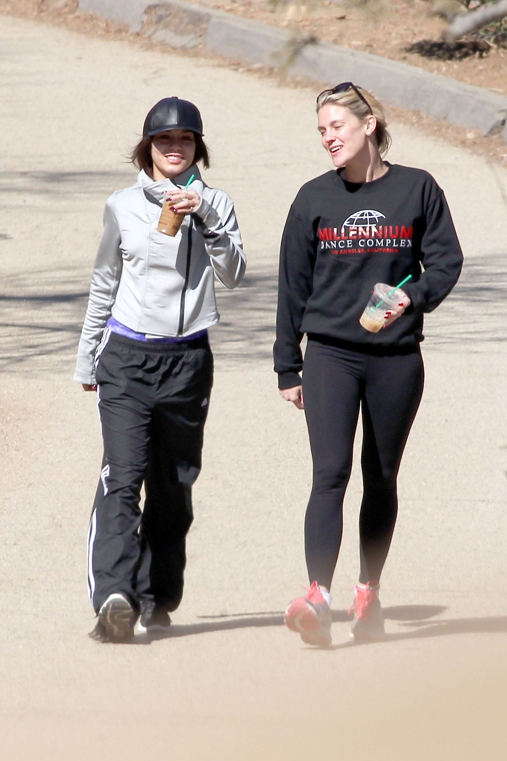 Vanessa Hudgens and a friend go for a hike at Runyon Canyon in Los Angeles