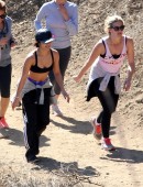 Vanessa Hudgens and a friend go for a hike at Runyon Canyon in Los Angeles