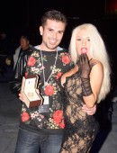 Television Personality Courtney Stodden wearing a stunning black gown by Marika Designer, attends glamorous evening at Style Fashion Show Party in Los Angeles