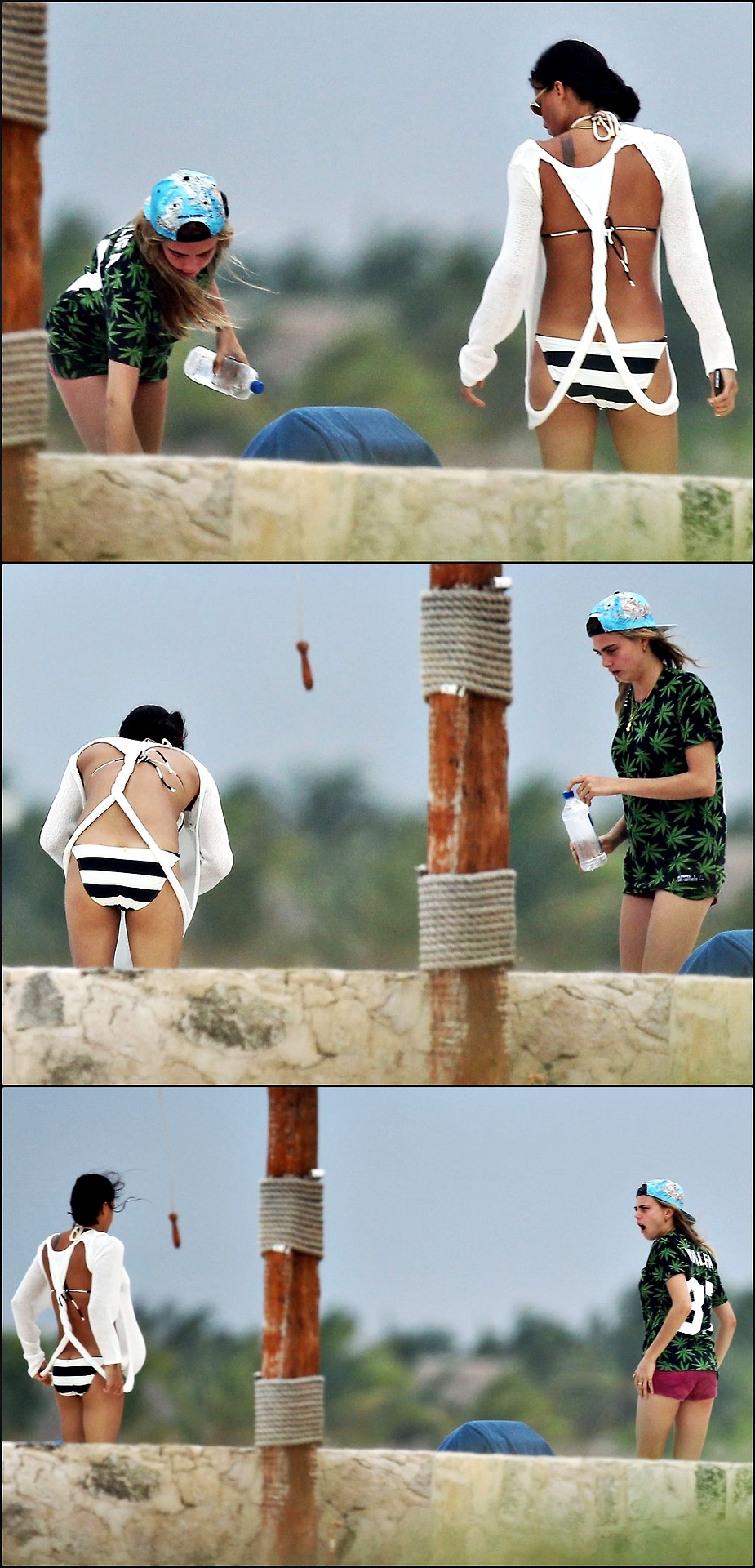 Michelle-Rodriguez-and-Cara-Delevingne-Cuddle-on-Beach-4