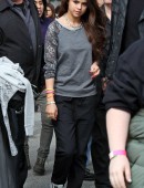 Selena Gomez has a large group of bodyguards surround her while she does a photoshoot at the 'Highline' in the Meatpacking District