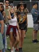 Kendall Jenner and Kylie Jenner seen with friends Willow and Jaden Smith at day one of weekend two of the Coachella Music Festival in Indio