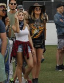 Kendall Jenner and Kylie Jenner seen with friends Willow and Jaden Smith at day one of weekend two of the Coachella Music Festival in Indio