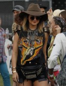 Kendall Jenner and Kylie Jenner seen with friends Willow and Jaden Smith at day one of weekend two of the Coachella Music Festival in Indio