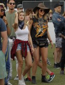 Kendall Jenner and Kylie Jenner seen with friends Willow and Jaden Smith at day one of weekend two of the Coachella Music Festival in Indio