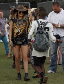 Kendall Jenner and Kylie Jenner seen with friends Willow and Jaden Smith at day one of weekend two of the Coachella Music Festival in Indio