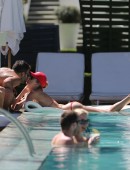 EXCLUSIVE: Lauren Stoner enjoying the Miami sun in a red bikini
