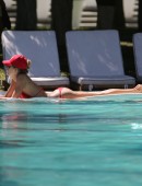 EXCLUSIVE: Lauren Stoner enjoying the Miami sun in a red bikini
