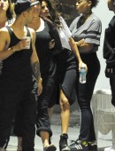 Justin Bieber and Selena Gomez are seen at The Hot Factory recording studio in Miami