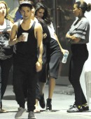 Justin Bieber and Selena Gomez are seen at The Hot Factory recording studio in Miami