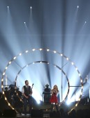 Shelton and Shakira perform "Medicine" at the 49th Annual Academy of Country Music Awards in Las Vegas