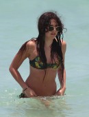 British pop star Eliza Doolittle wears a tropical print bikini to the beach in Miami