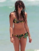 British pop star Eliza Doolittle wears a tropical print bikini to the beach in Miami
