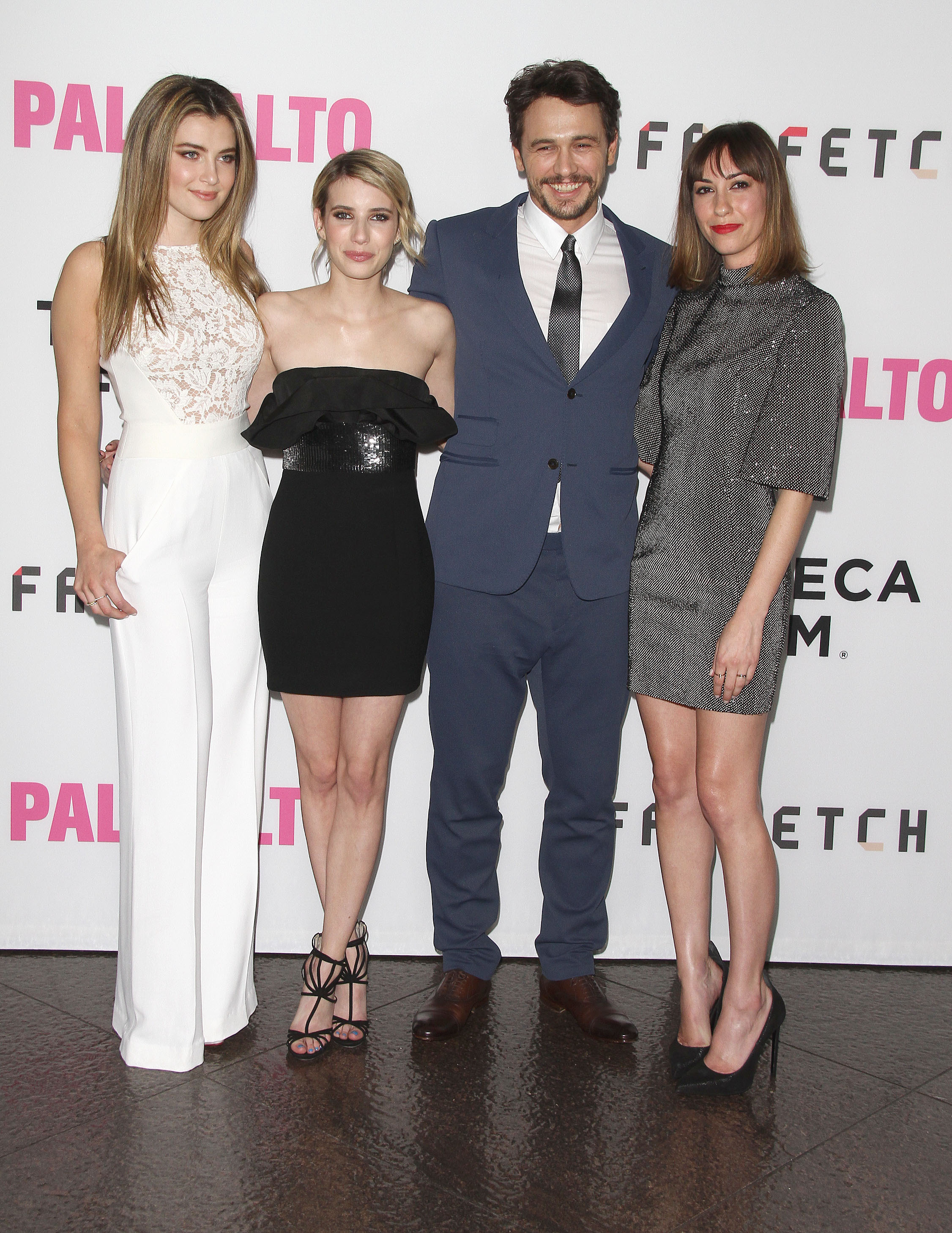 Zoe Levin, James Franco, Emma Roberts, Gia Coppola attends the premiere of 'Palo Alto' in LA