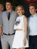 Donald Sutherland, Francis Lawrence, Liam Hemsworth, Jennifer Lawrence, Sam Clafin, Josh Hutcherson