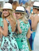 Kimberley Garner is seen enjoying the sunshine at Hurlingham Park in London
