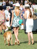 Kimberley Garner is seen enjoying the sunshine at Hurlingham Park in London
