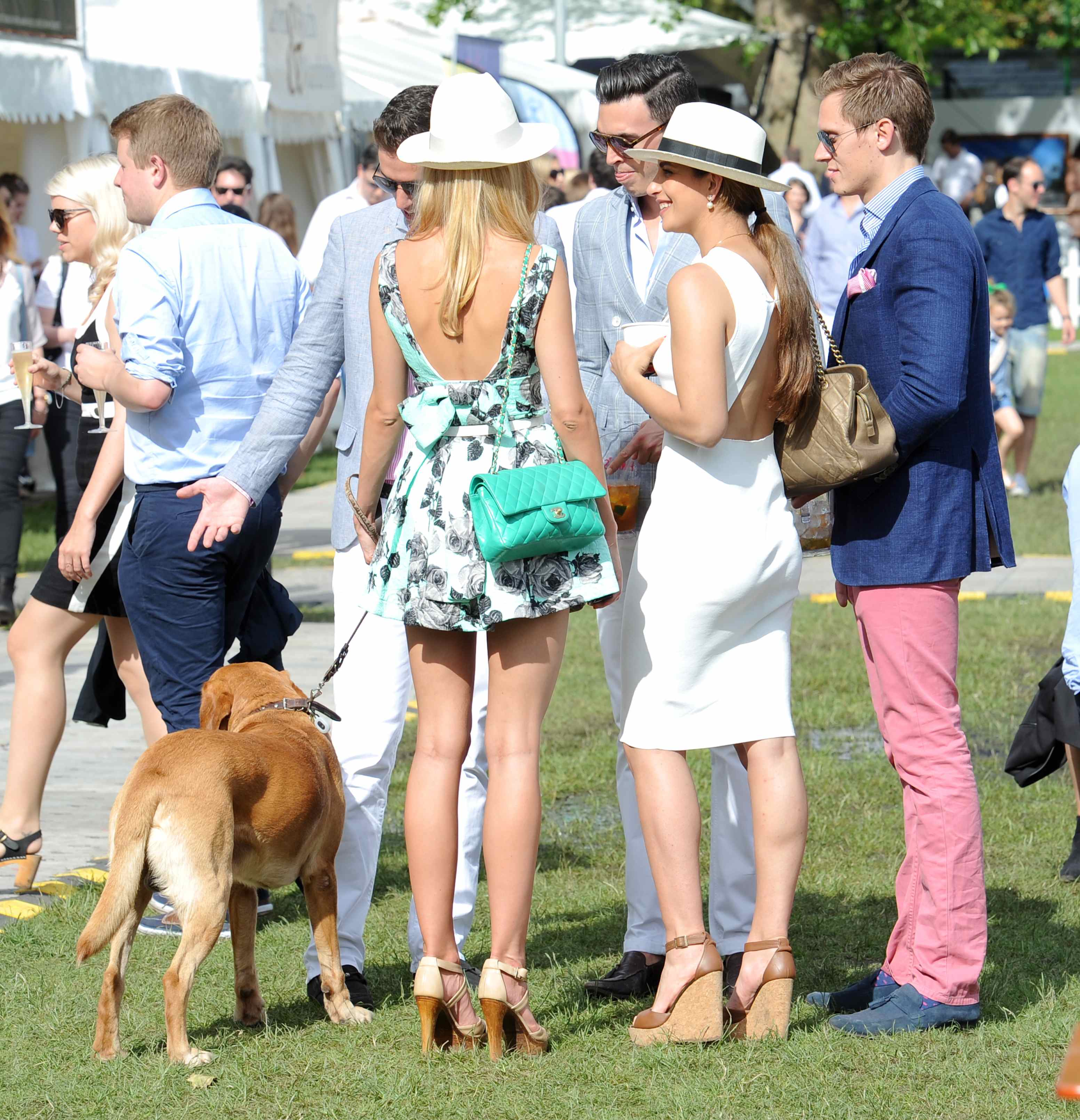 Kimberley Garner is seen enjoying the sunshine at Hurlingham Park in London