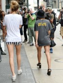 Cara Delevingne and Zoe Kravitz leaving The Smile restaurant  in New York City