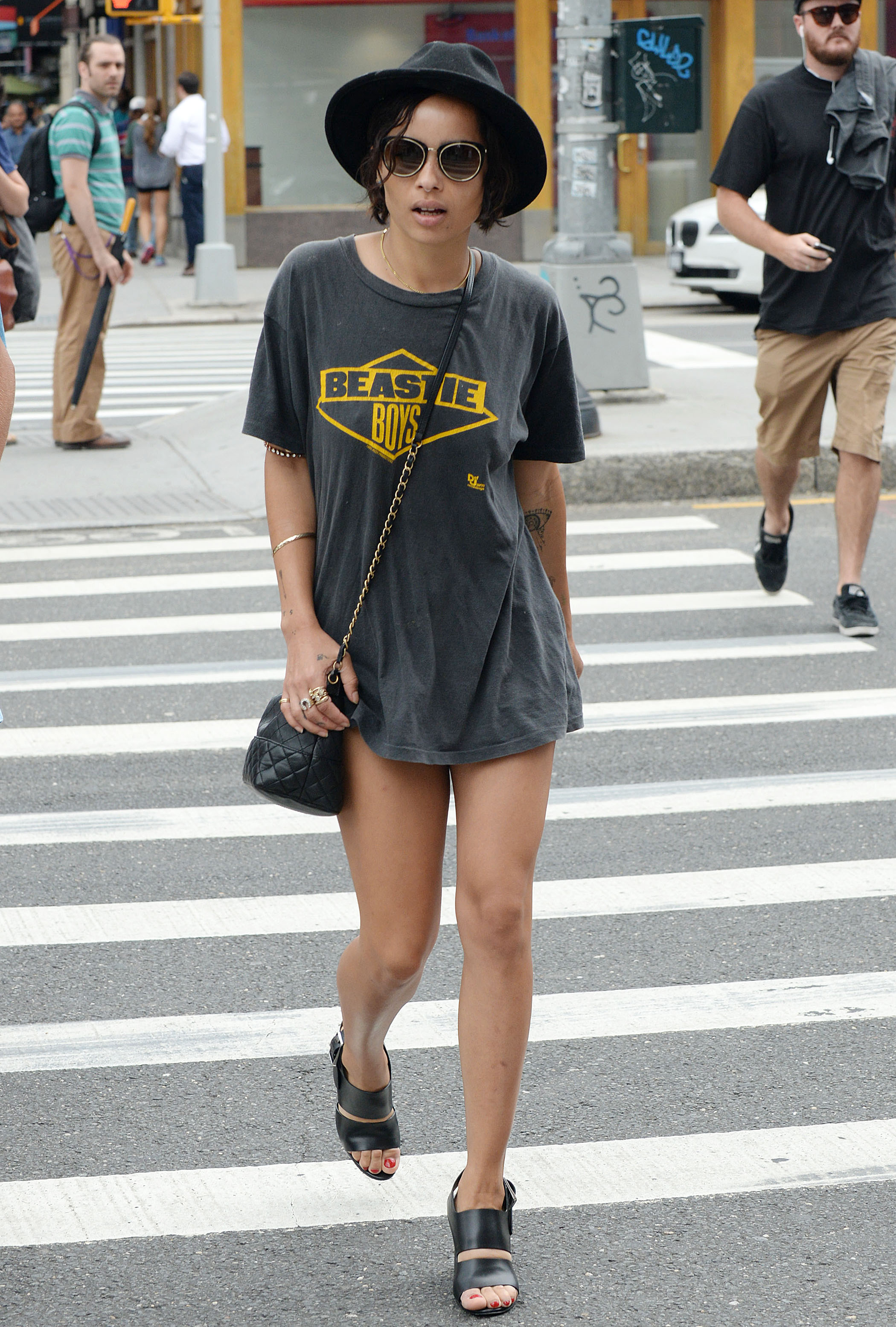Cara Delevingne and Zoe Kravitz leaving The Smile restaurant in New York City