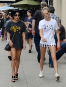 Cara Delevingne and Zoe Kravitz leaving The Smile restaurant  in New York City