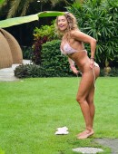 Pretty in Pink! Jennifer Nicole Lee Shows Off Her Softer Side in a Crochet lingerie in Miami