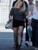 Hilary Duff drives a vintage Mercedes while filming for her music video 'All About You' in Downtown Los Angeles