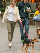 Ashley Greene walks her dog while on break from filming "Urge"