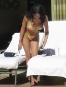 Spanish model Cynthia Escobar shows off her curves to other hotel guests in Las Vegas