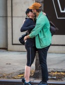 Scarlett Johansson and Romain Dauriac kissing in NYC