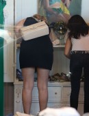 Kelly Brook has lunch at Little Next Door and does some shopping with a friend in West Hollywood