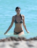 EXCLUSIVE: Model Teresa Moore heats things up in a silver bikini on Miami's South Beach
