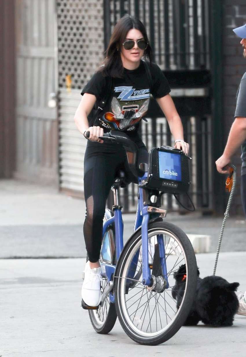 Kendall-Jenner-in-Tights-Riding-a-Bike-1