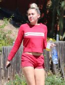 Miley-Cyrus-Leggy-in-Red-Shorts-11