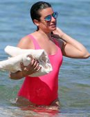 Lea-Michele-in-Pink-Swimsuit-10