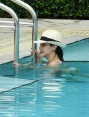 Bella Hadid in Bikini at a Pool in Miami