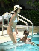 Bella Hadid in Bikini at a Pool in Miami