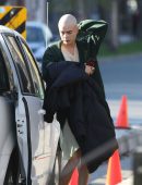Cara Delevingne Shaved Head on the Set of “Life in a Year” in Toronto