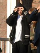 Cara Delevingne Shaved Head on the Set of “Life in a Year” in Toronto