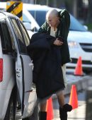 Cara Delevingne Shaved Head on the Set of “Life in a Year” in Toronto