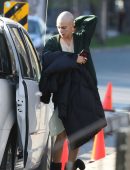 Cara Delevingne Shaved Head on the Set of “Life in a Year” in Toronto