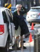 Cara Delevingne Shaved Head on the Set of “Life in a Year” in Toronto