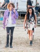 Demi Lovato Shooting a Music Video for her Song "No Promises" in LA